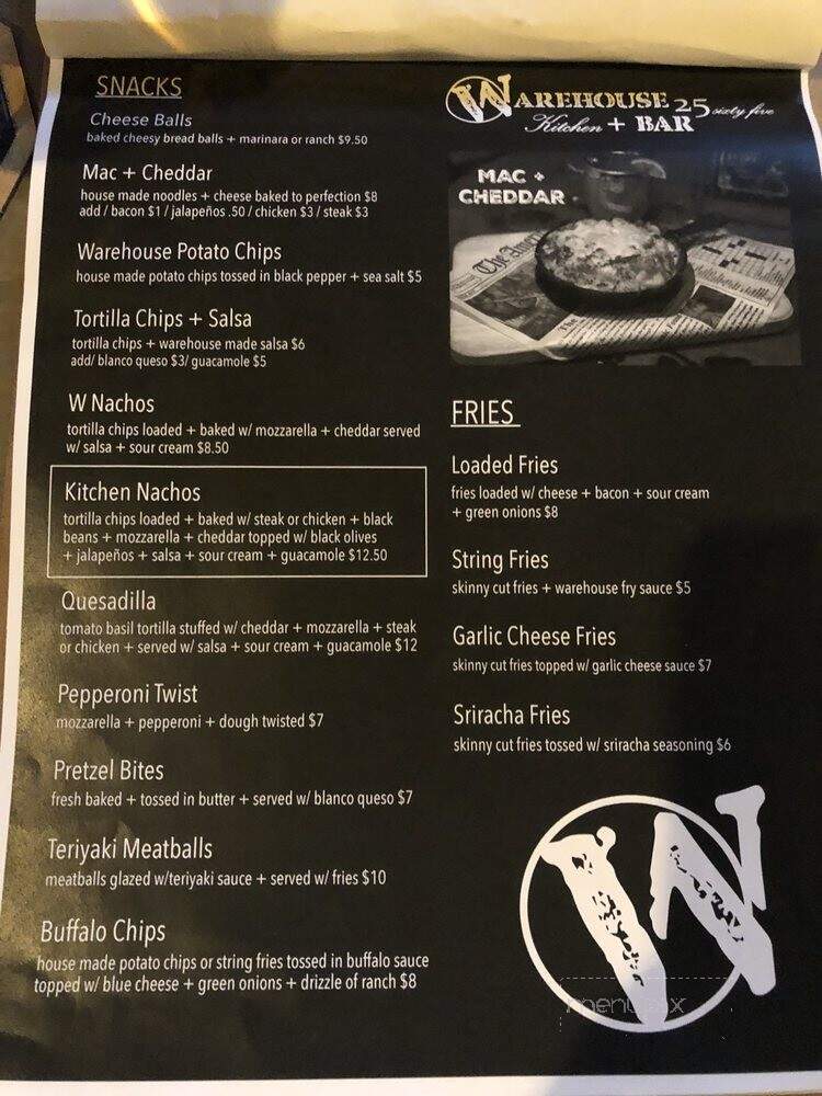 Warehouse 25 Sixty Five - Grand Junction, CO menu_pic