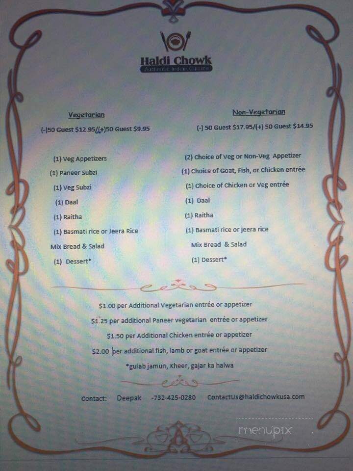 Haldi Chowk - Middletown, NJ menu_pic
