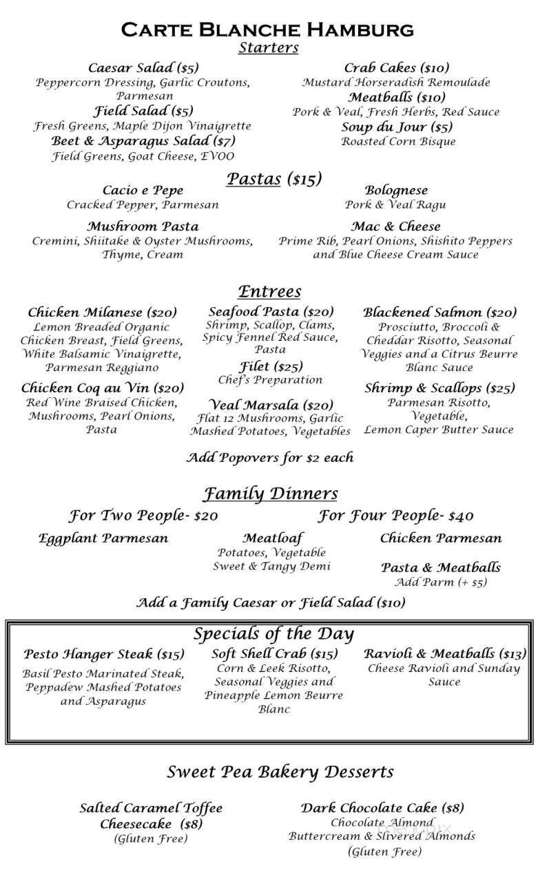 Carte Blanche - Hamburg, NY menu_pic