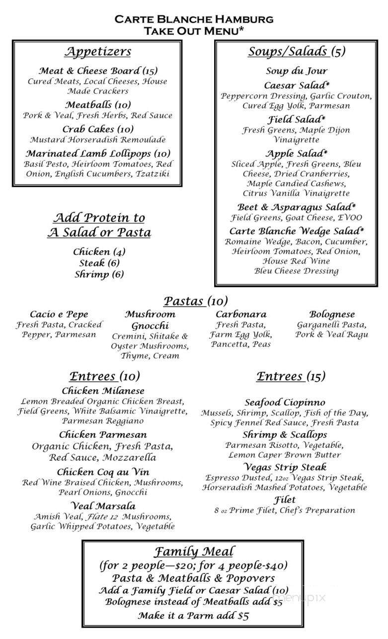 Carte Blanche - Hamburg, NY menu_pic