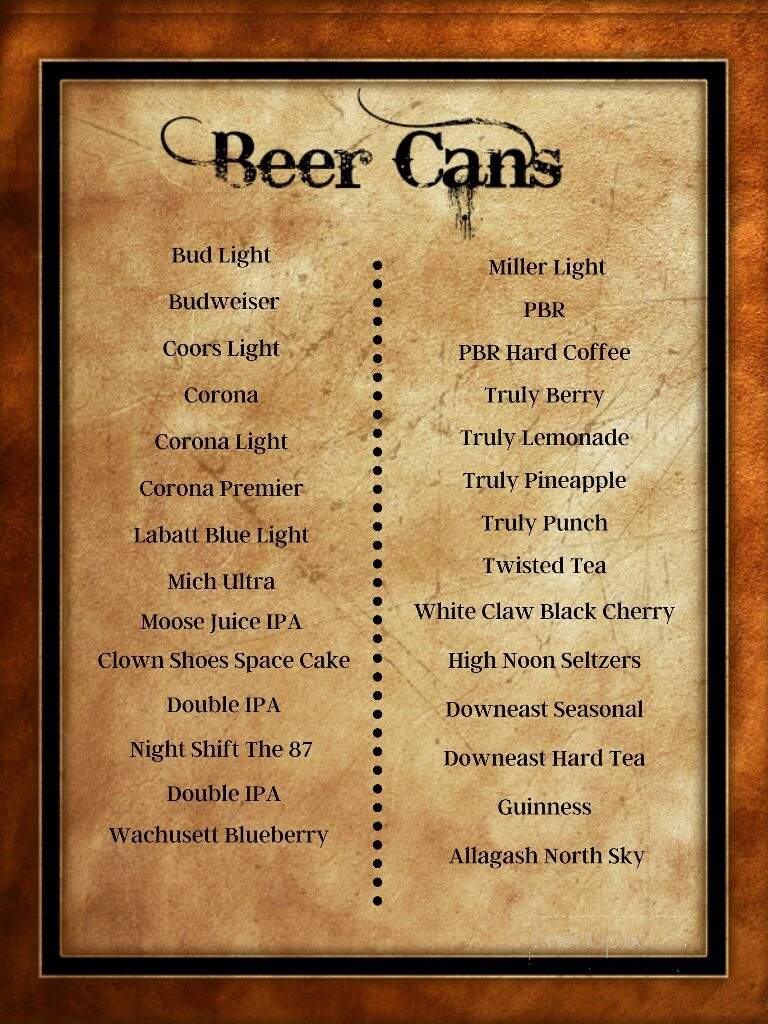 Bonfire Country Bar - Manchester, NH menu_pic