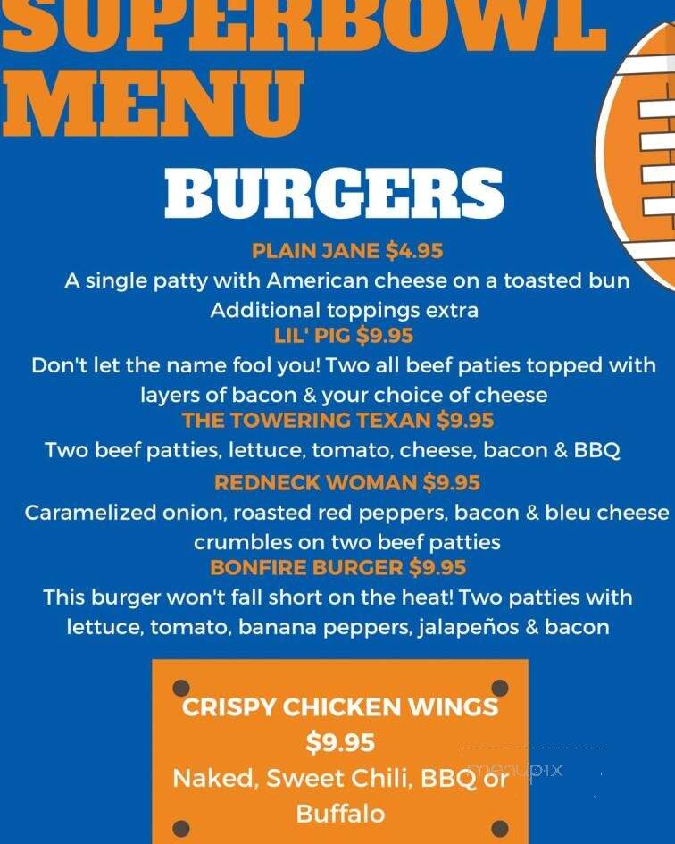 Bonfire Country Bar - Manchester, NH menu_pic