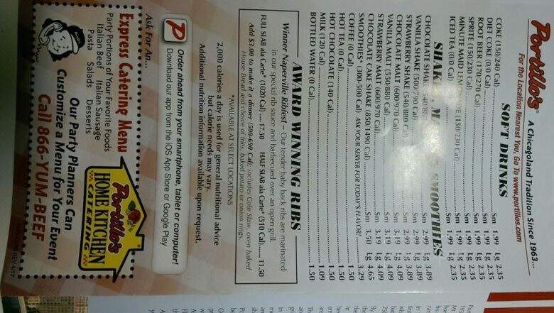 Portillo's Hot Dogs - Greenfield, WI menu_pic