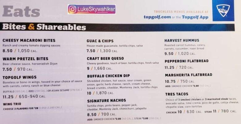 Topgolf - Fishers, IN menu_pic