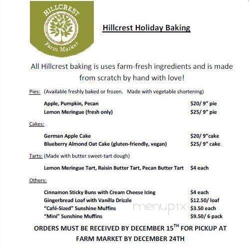 Hillcrest Farm Market & Cafe - Kelowna, BC menu_pic