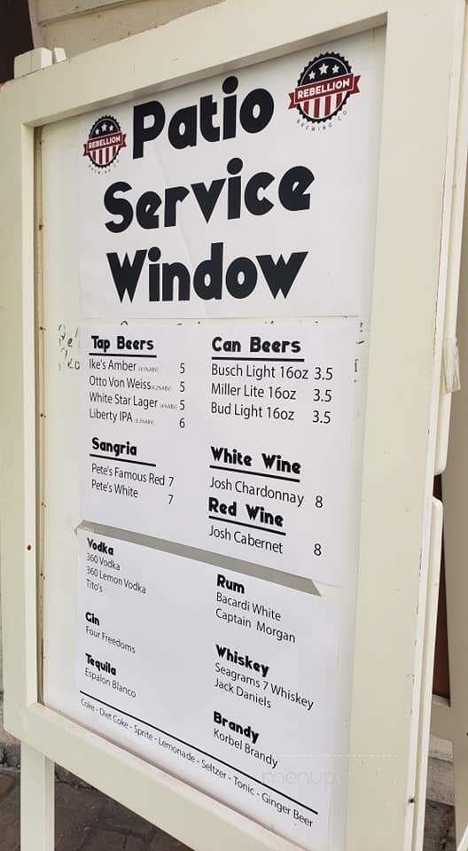 Rebellion Brewing - Cedarburg, WI menu_pic