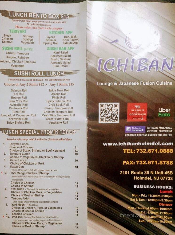 Ichiban Holmdel Japanese Hibachi Steakhouse & Sushi - Holmdel, NJ menu_pic