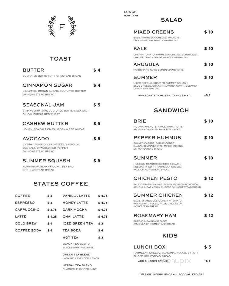 Farm and Flour - Benicia, CA menu_pic