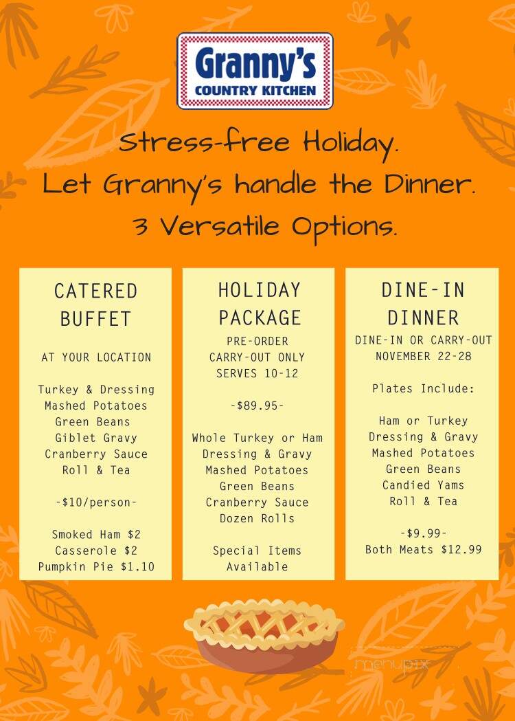 Granny's Country Kitchen - Claremont, NC menu_pic