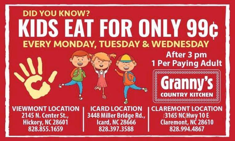 Granny's Country Kitchen - Claremont, NC menu_pic