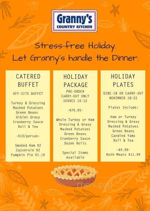 Granny's Country Kitchen - Claremont, NC menu_pic