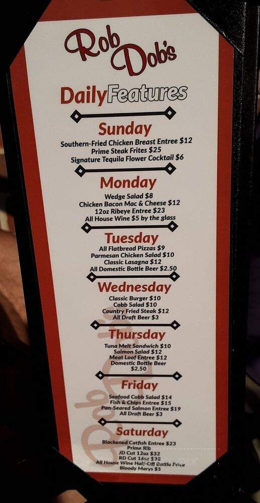 Rob Dob's Restaurant & Bar - Bloomington, IL menu_pic