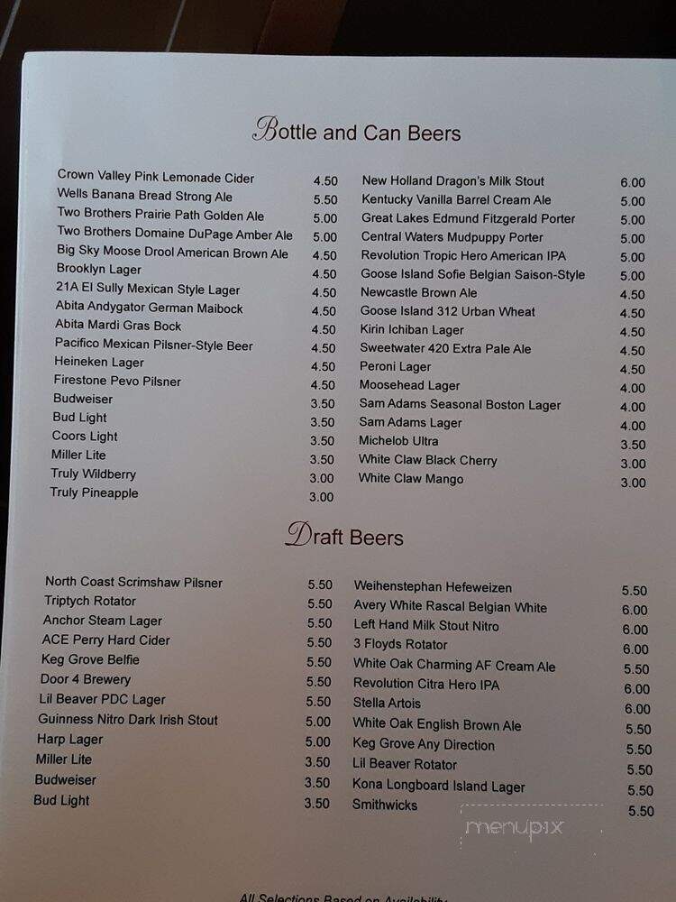 Rob Dob's Restaurant & Bar - Bloomington, IL menu_pic