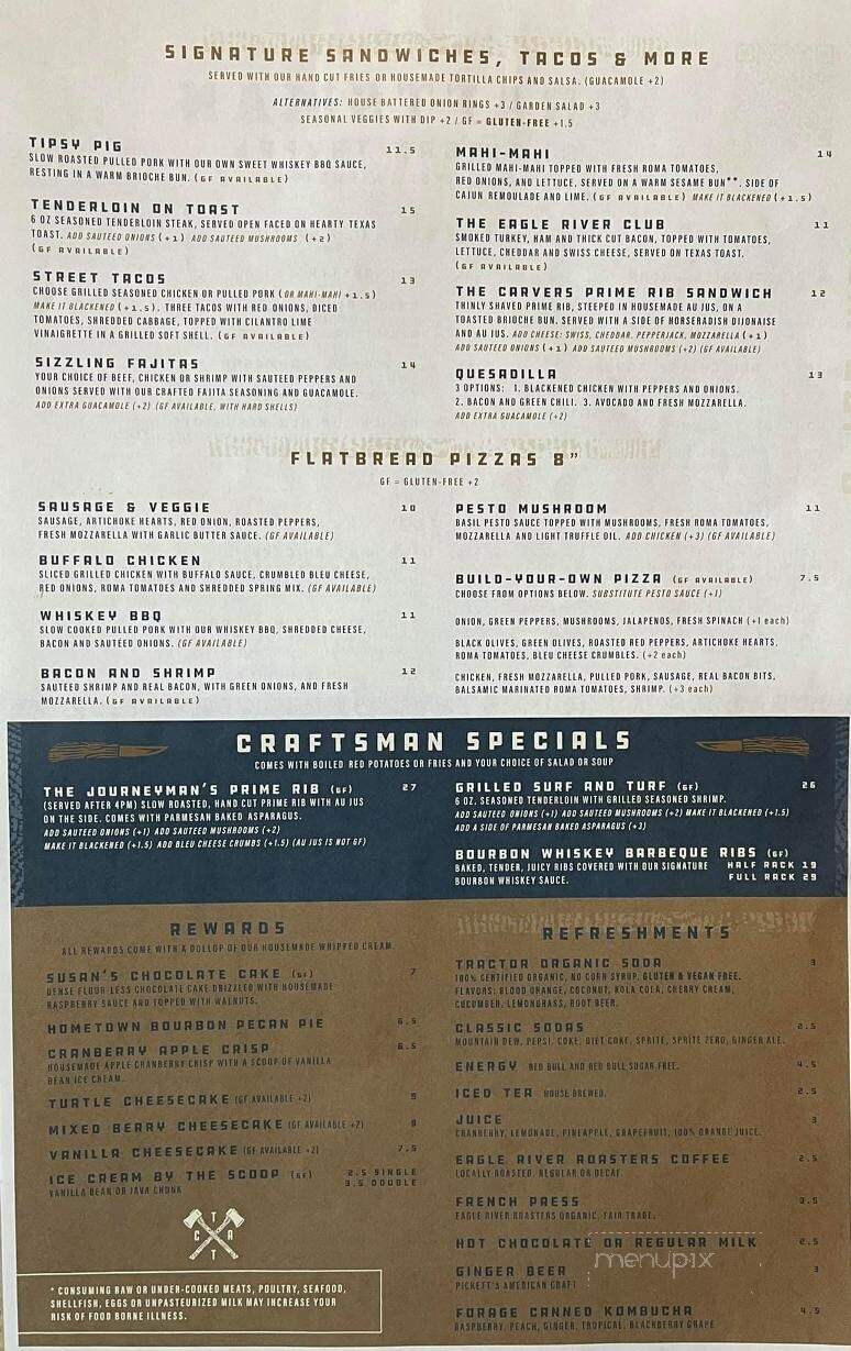 The Craftsman - Eagle River, WI menu_pic