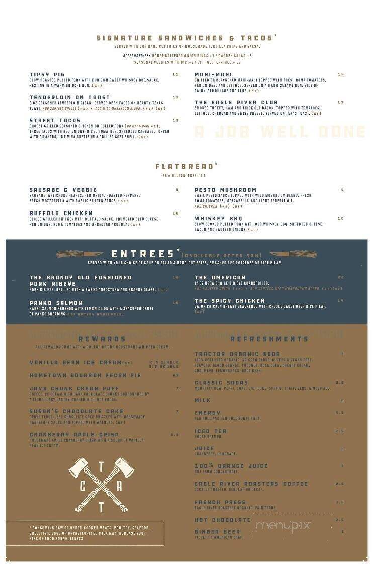 The Craftsman - Eagle River, WI menu_pic