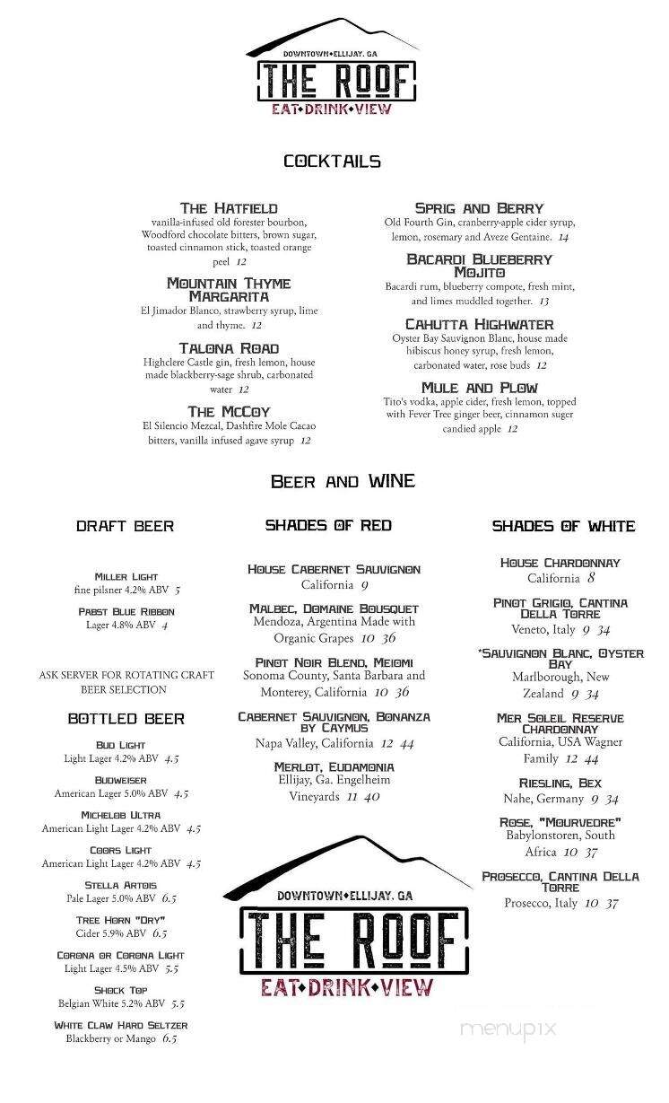The Roof Ellijay - Ellijay, GA menu_pic