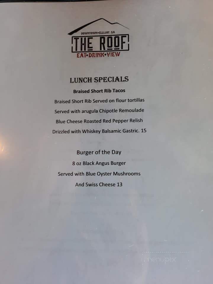 The Roof Ellijay - Ellijay, GA menu_pic