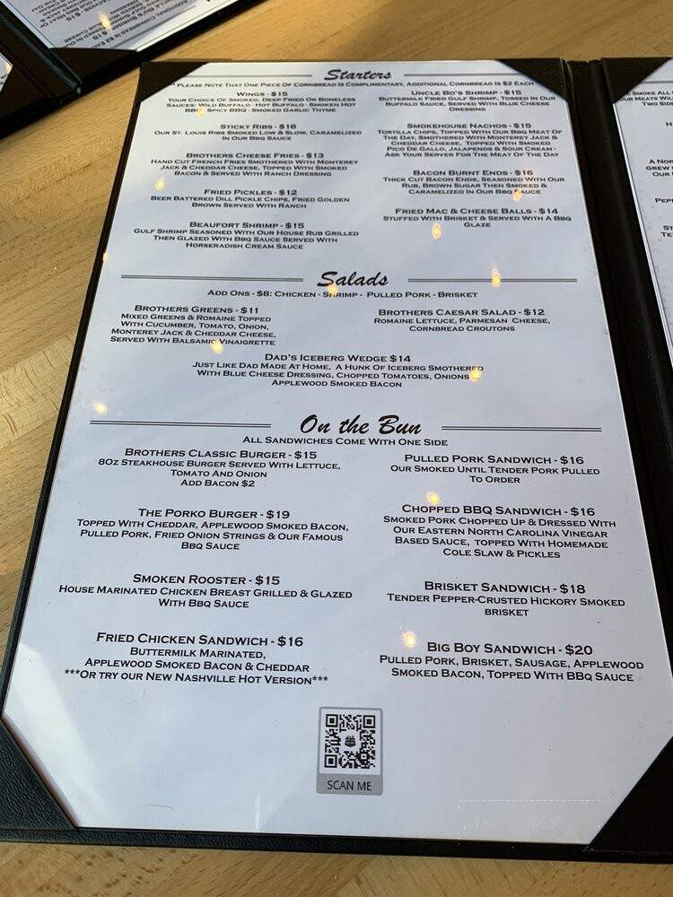 Brothers Smokehouse BBQ & Soul - Ramsey, NJ menu_pic