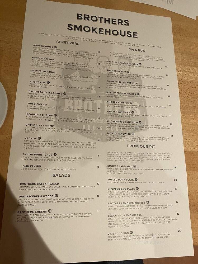 Brothers Smokehouse BBQ & Soul - Ramsey, NJ menu_pic