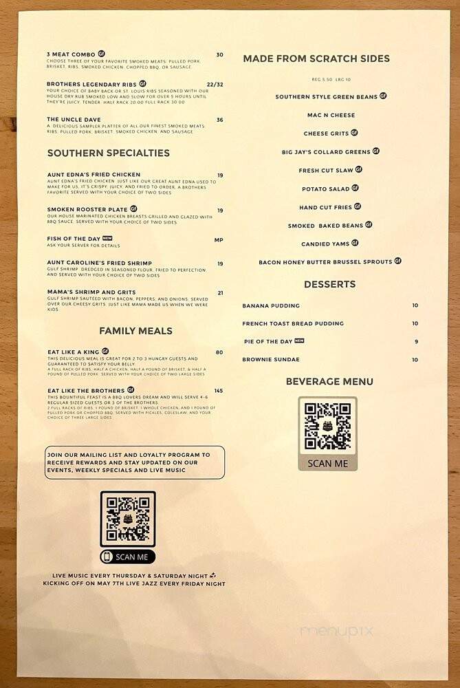 Brothers Smokehouse BBQ & Soul - Ramsey, NJ menu_pic