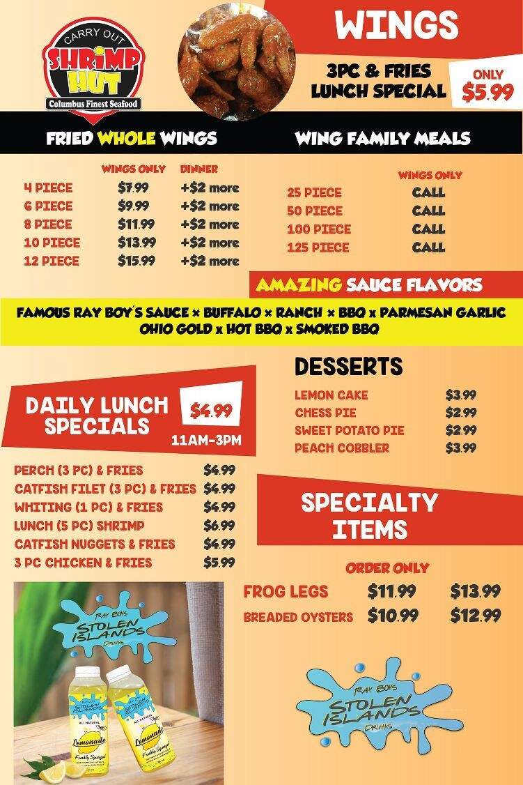 Shrimp Hut - Whitehall, OH menu_pic