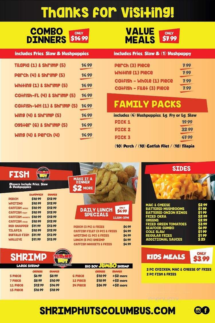 Shrimp Hut - Whitehall, OH menu_pic