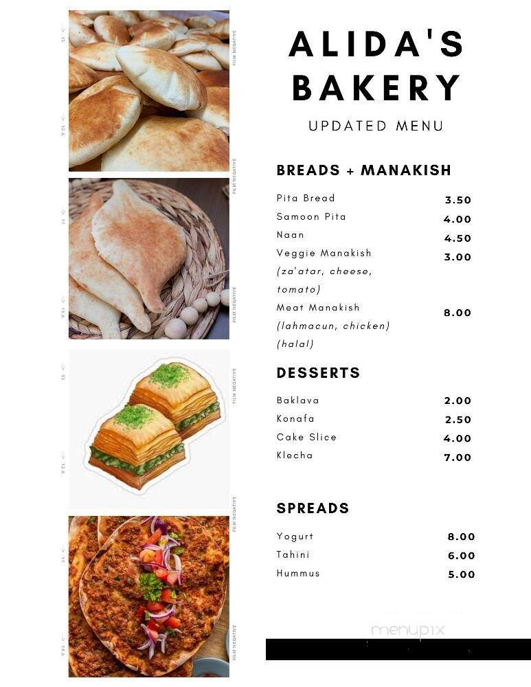 Alida's Bakery - Everett, WA menu_pic