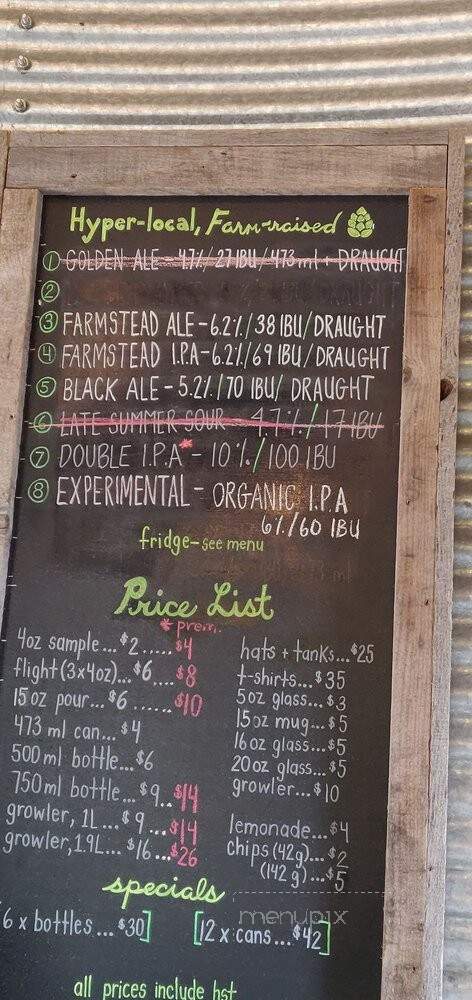 GoodLot Farmstead Brewing Co - Caledon, ON menu_pic