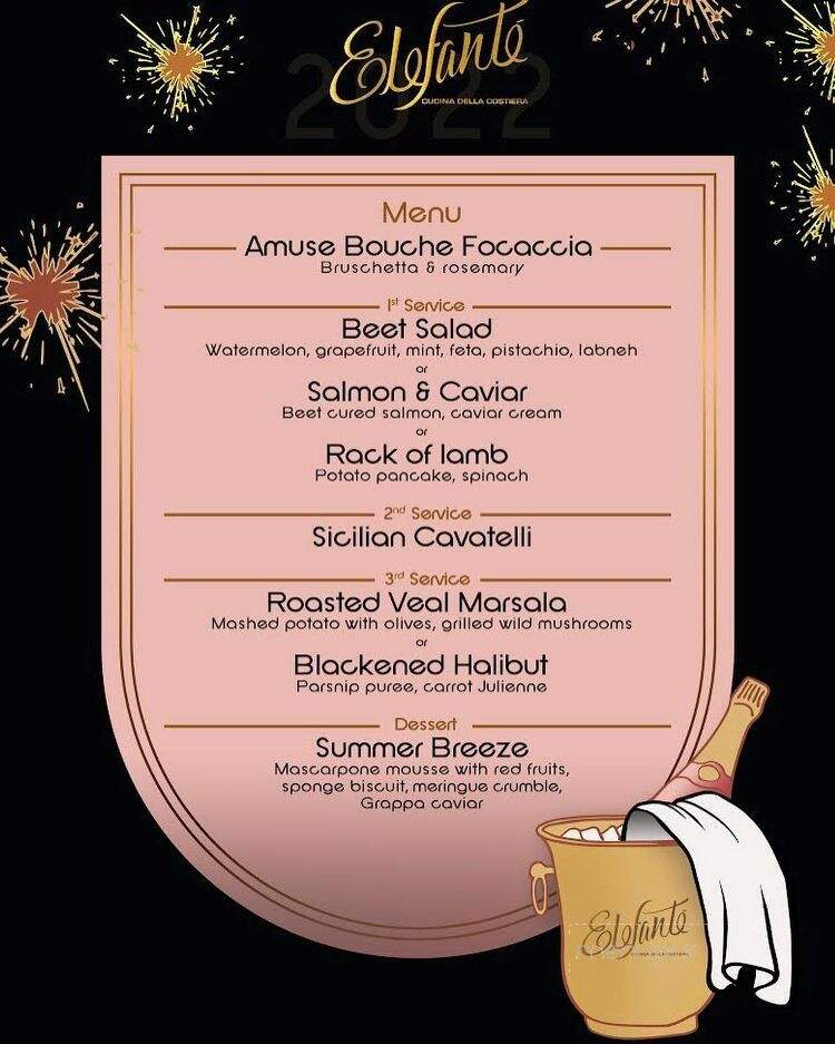 Elefante - Montreal, QC menu_pic