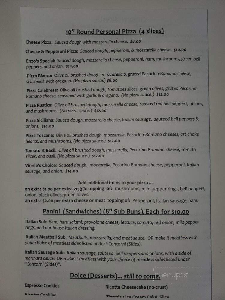 Vinnie's Italian Eatery - Utica, MI menu_pic