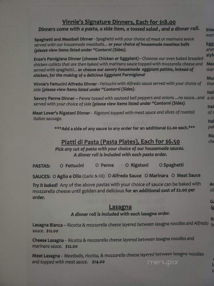 Vinnie's Italian Eatery - Utica, MI menu_pic