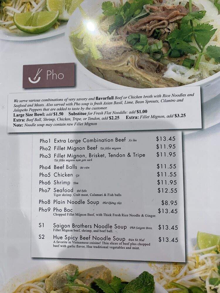 Saigon Brothers - Northridge, CA menu_pic