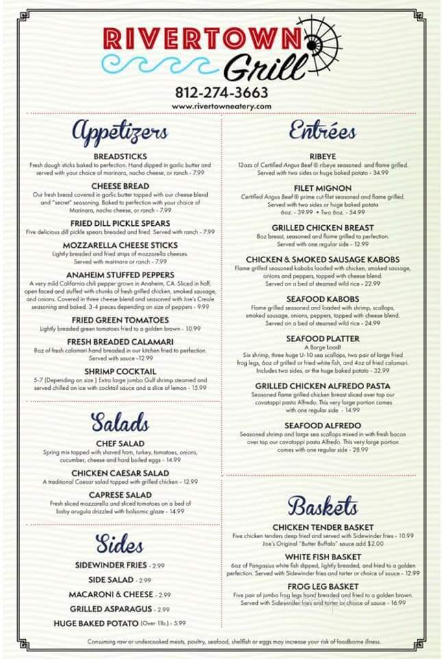 Rivertown Grill - Madison, IN menu_pic