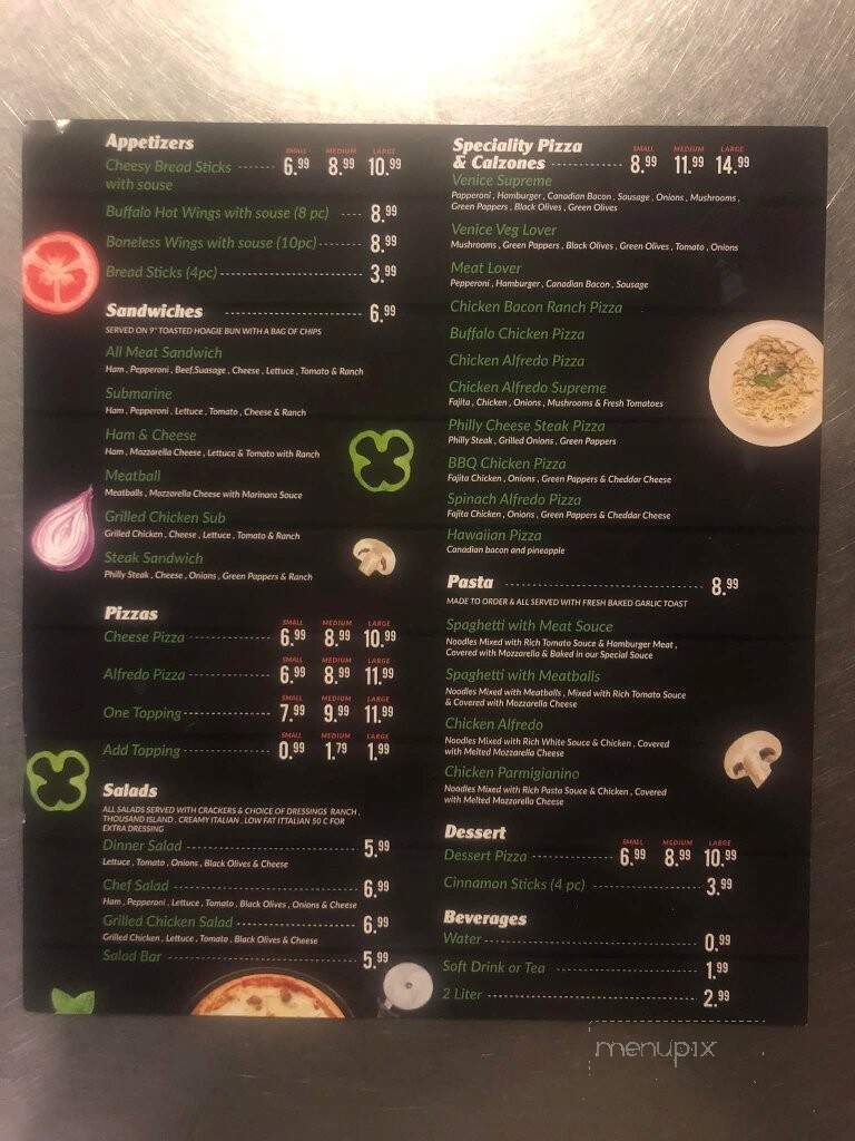 Venice Pizza - Hughes Springs, TX menu_pic
