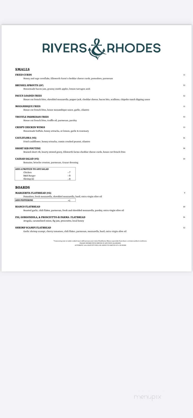 Rivers & Rhodes - Bristol, RI menu_pic