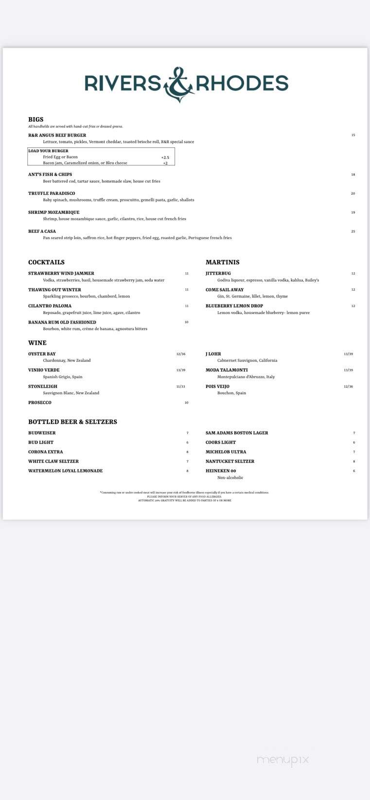 Rivers & Rhodes - Bristol, RI menu_pic