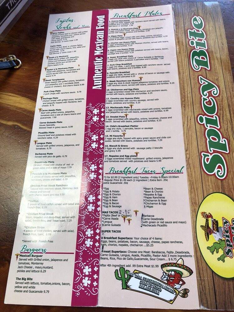 Spicy Bite - Kyle, TX menu_pic