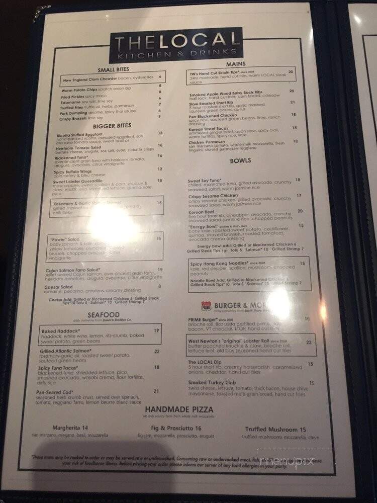 The Local - Wellesley, MA menu_pic
