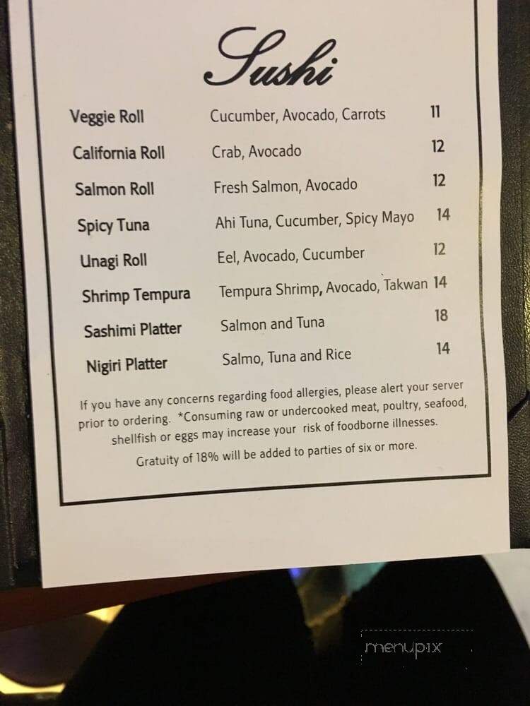 Belvedere Lobby Bar - National Harbor, MD menu_pic