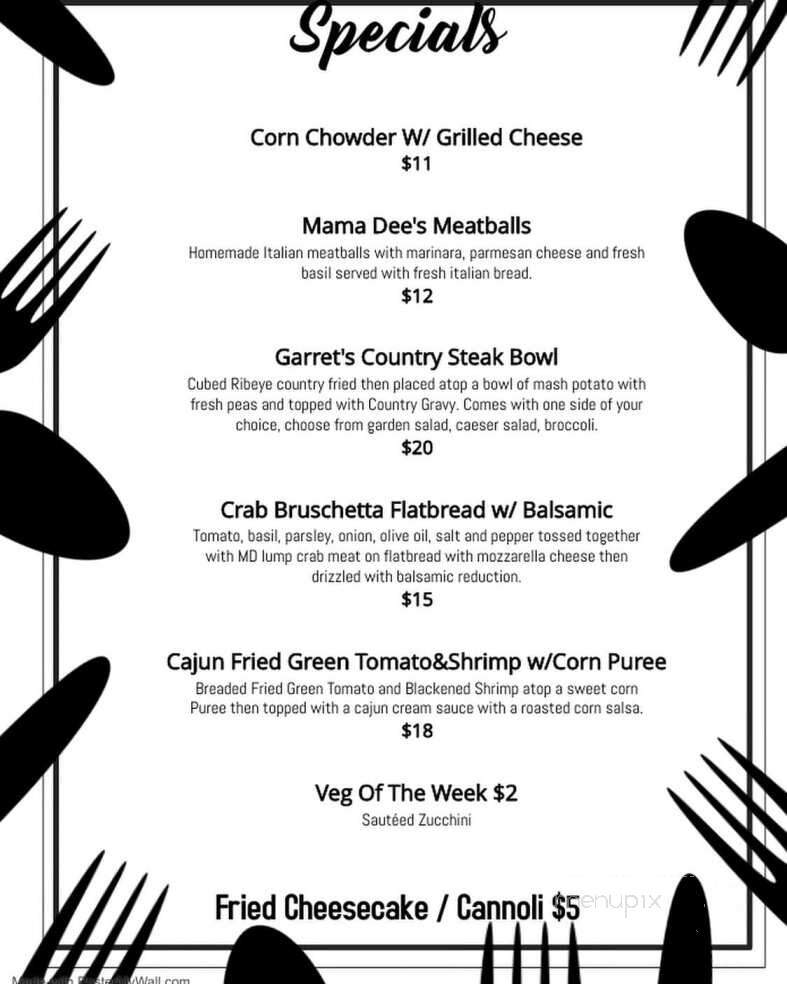 Tavern In the Quarters - Bowleys Quarters, MD menu_pic