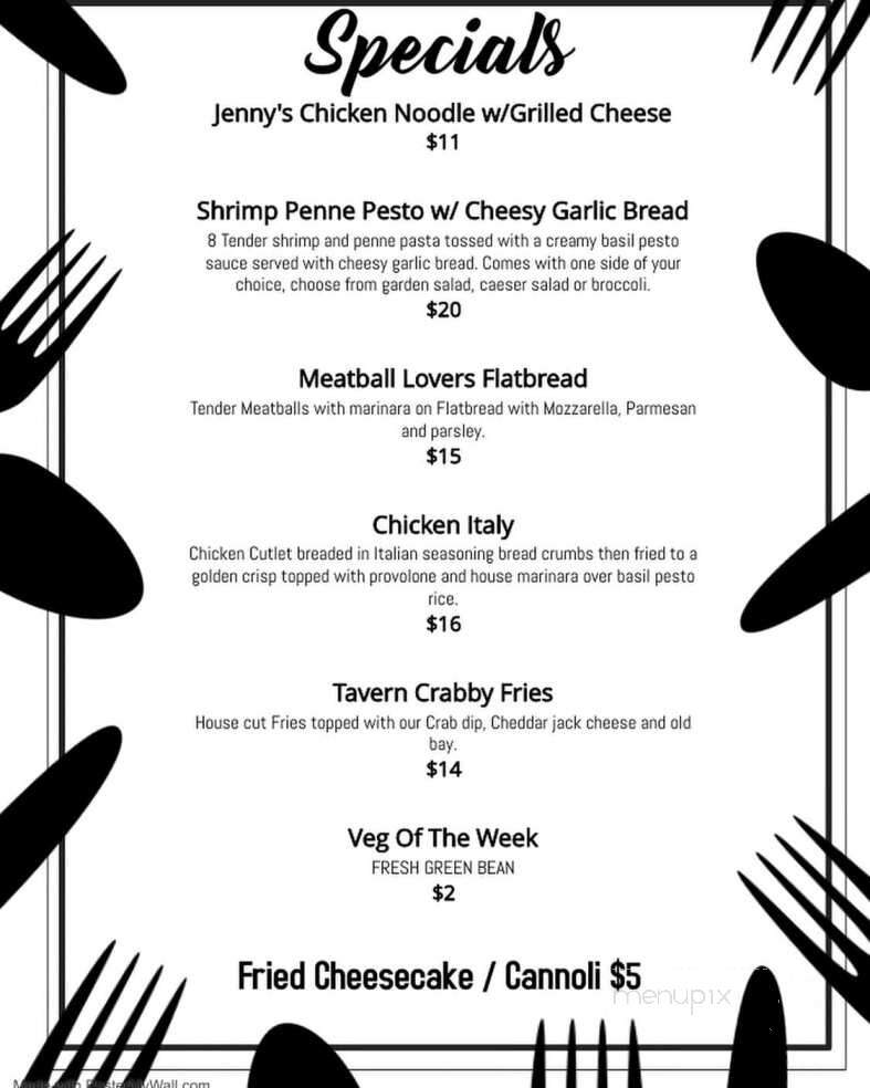 Tavern In the Quarters - Bowleys Quarters, MD menu_pic