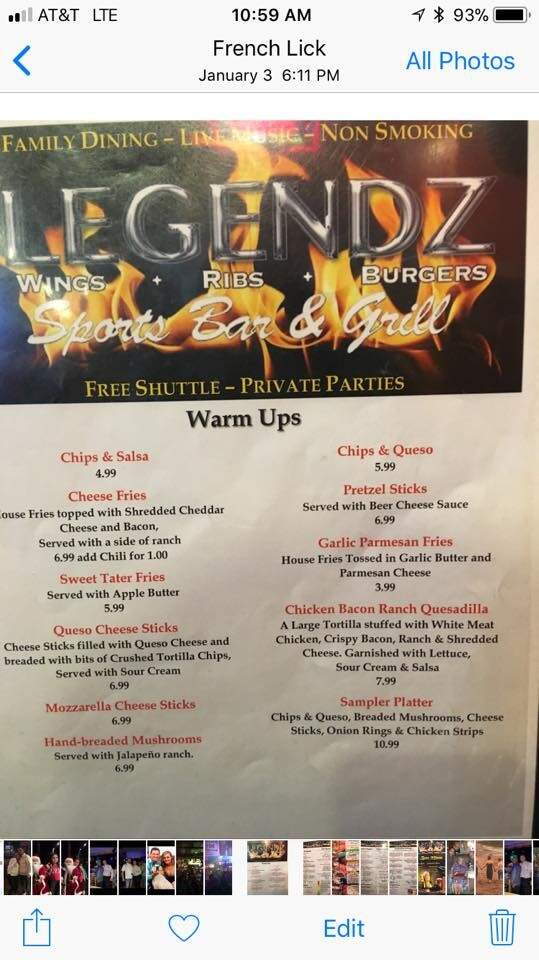Legendz Sports Bar & Grill - French Lick, IN