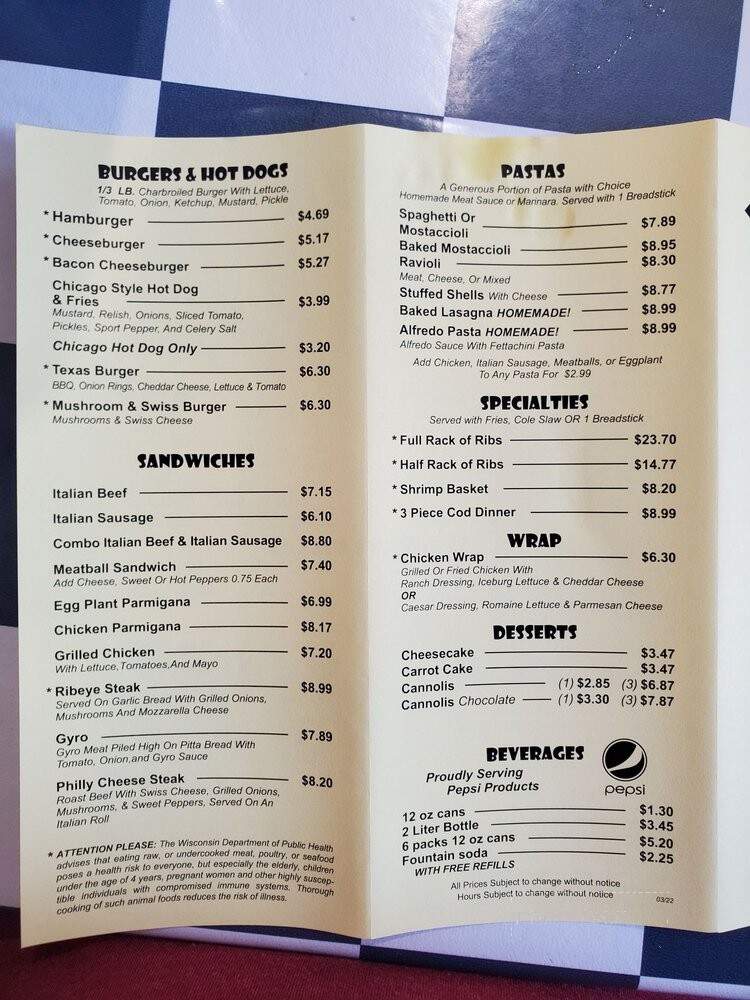 Jojo's Pizza - Delavan, WI menu_pic