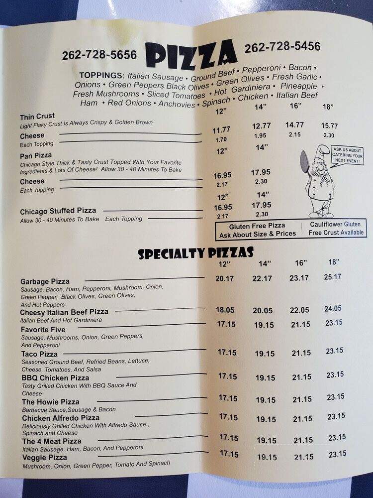 Jojo's Pizza - Delavan, WI menu_pic