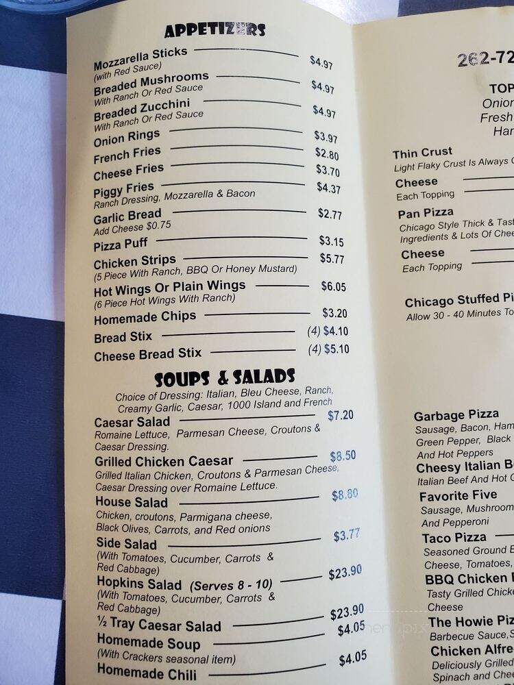 Jojo's Pizza - Delavan, WI menu_pic