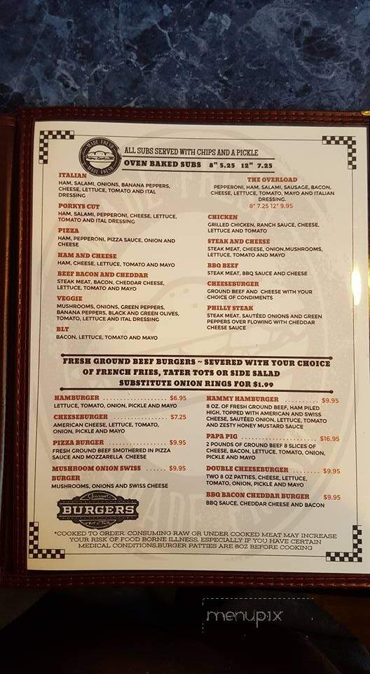 Porky's Pizza Trof - Weston, OH menu_pic