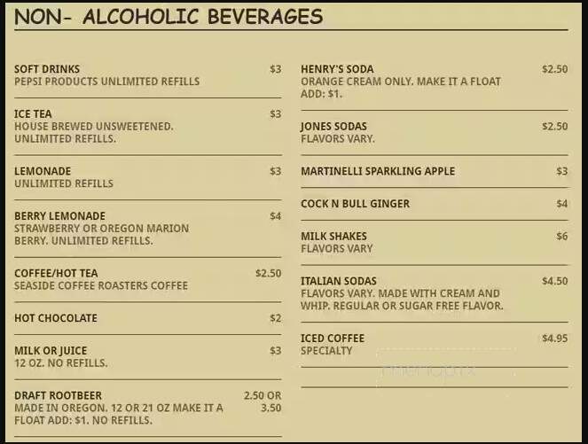 Wet Dog Cafe - Astoria, OR menu_pic