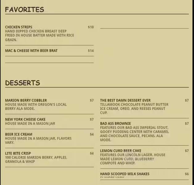 Wet Dog Cafe - Astoria, OR menu_pic