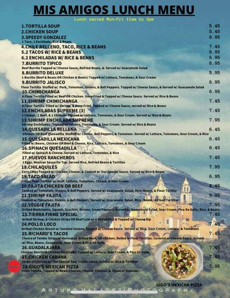 Mis Amigos Mexican Grill - Brownsville, KY menu_pic