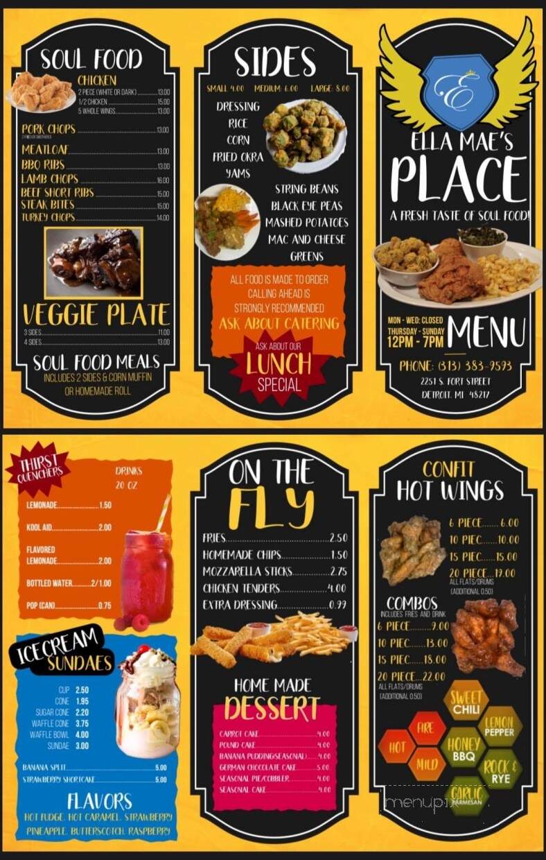 Ella Mae's Place - Detroit, MI menu_pic